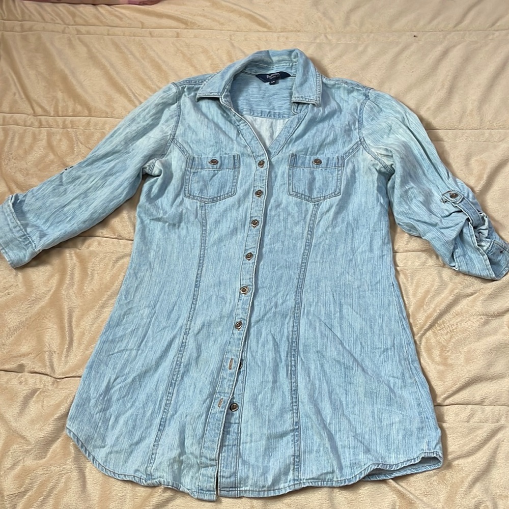 Faded chambray denim shirt